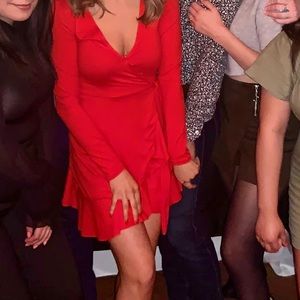 Long Sleeve Wrap Dress